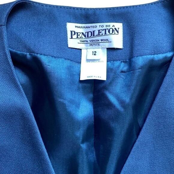 PENDLETON Dusty Blue Virgin Wool Jacket size 12 - Picture 2 of 6